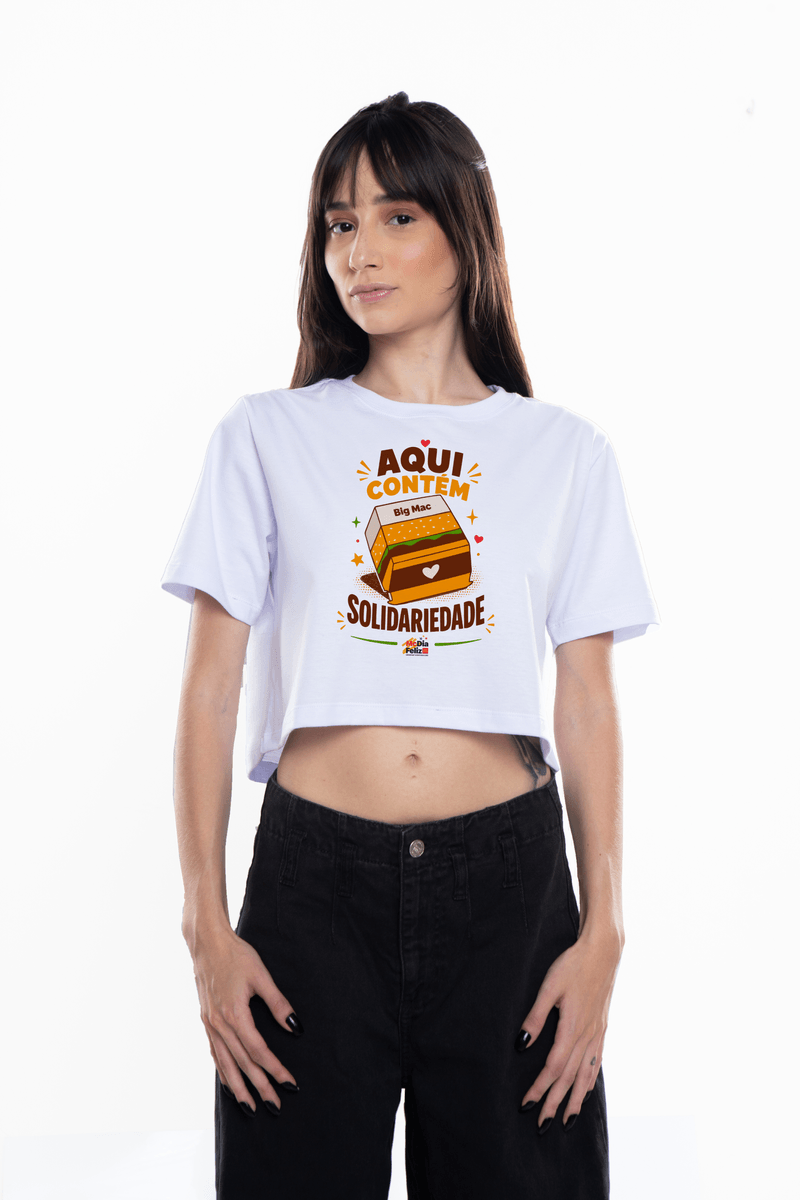 Cropped Aqui Contém Branco GG