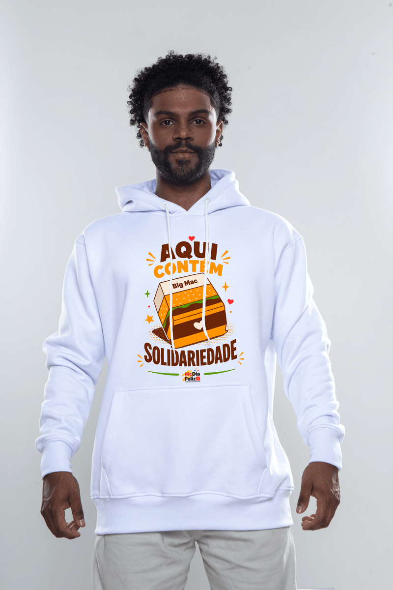 Moletom com Capuz Aqui Contém Branco GG