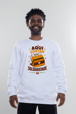 Moletom sem Capuz Aqui Contém Branco GG